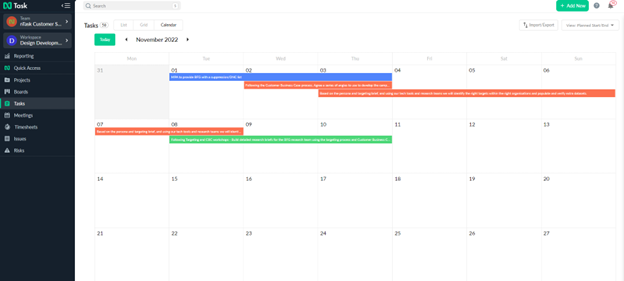 Calendar view